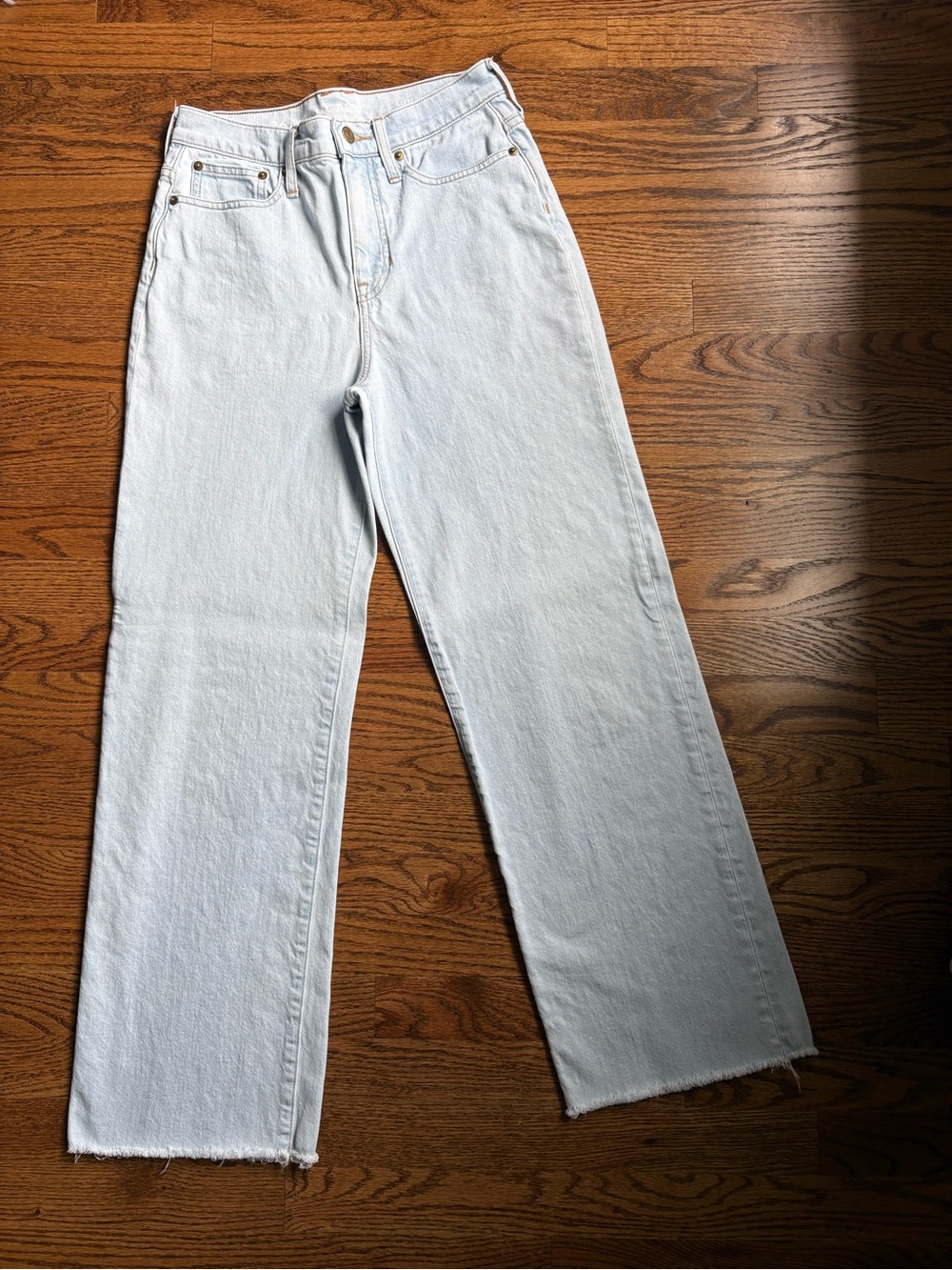 J Crew Light Wash High-Rise Straight/wide leg Jeans - Light Blue